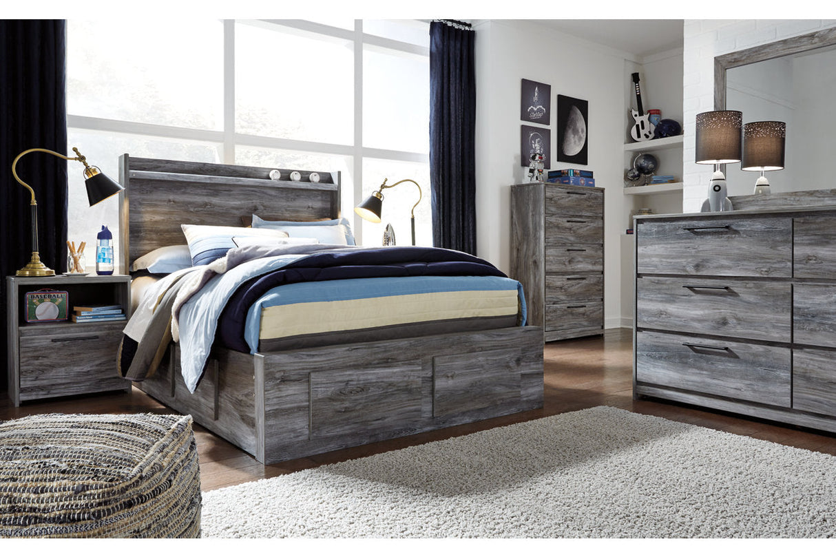 Baystorm Gray Full LED Storage Platform Bed with 6 Drawers by Ashley at Eve Furniture