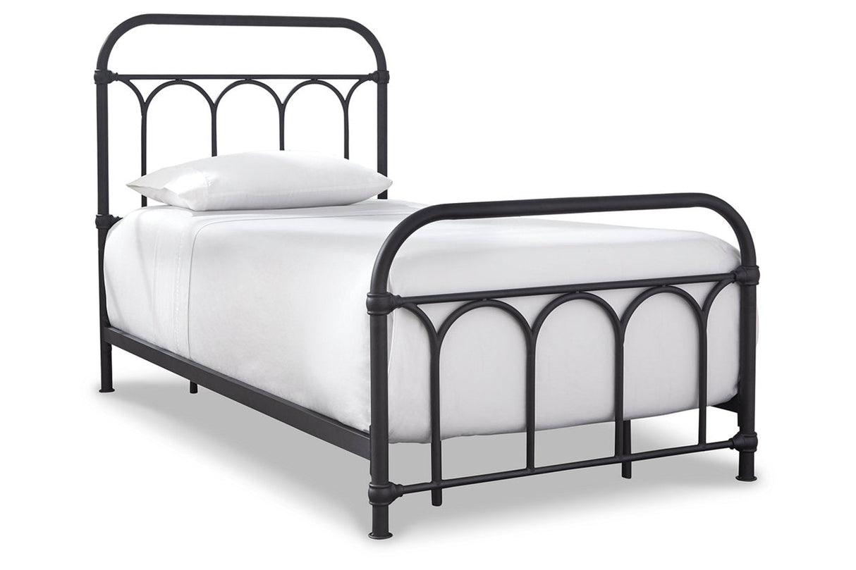Nashburg Black Twin Metal Platform Bed by Ashley at Eve Furniture