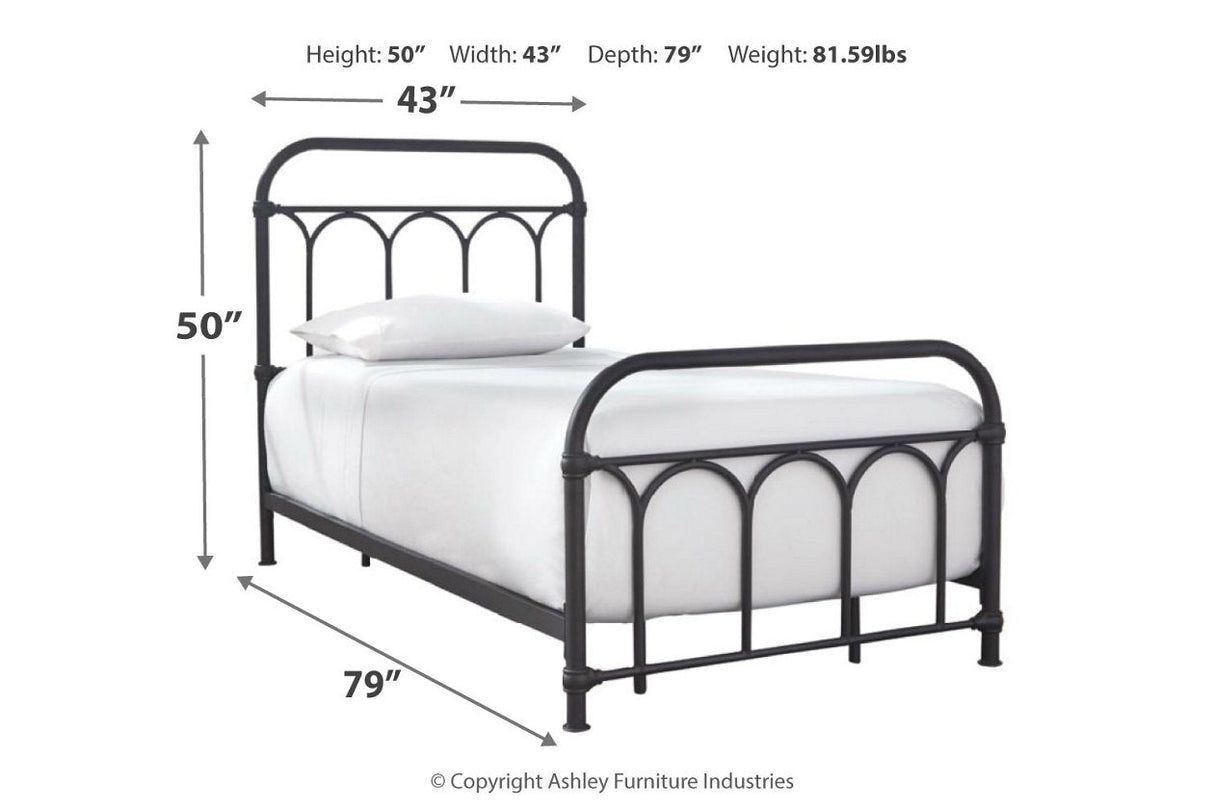 Nashburg Black Twin Metal Platform Bed by Ashley at Eve Furniture
