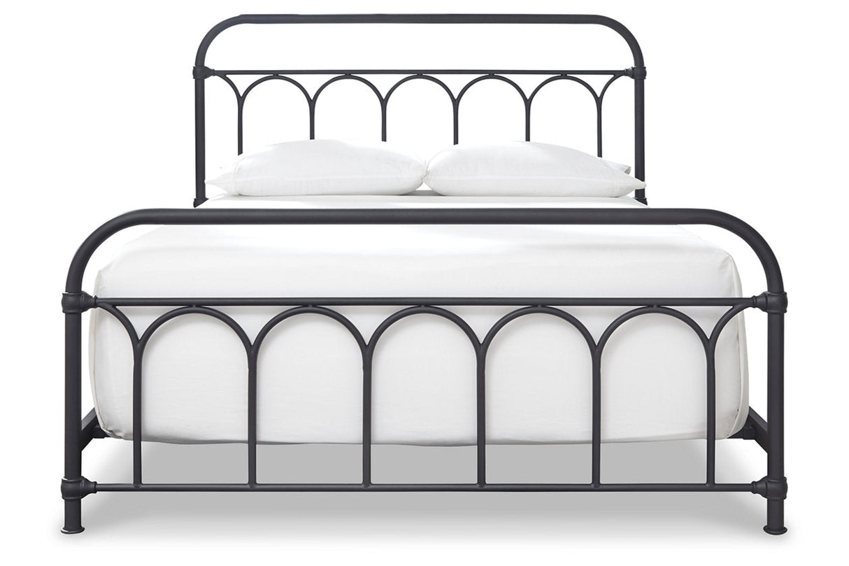 Nashburg Black Queen Metal Platform Bed by Ashley at Eve Furniture