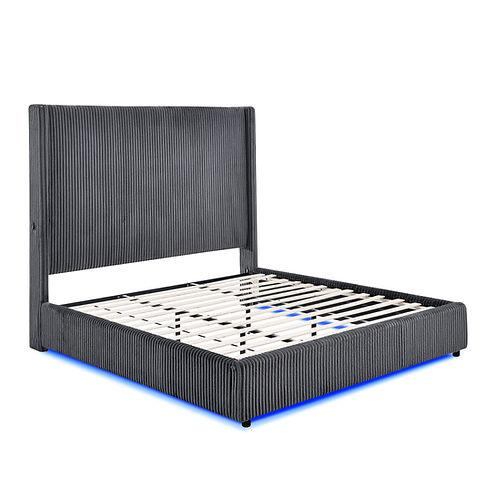 Belinda Grey King Platform Bed by New Era Innovations at Eve Furniture
