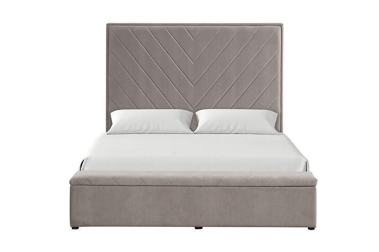 Mio Velvet Grey King Bed by New Era Innovations at Eve Furniture