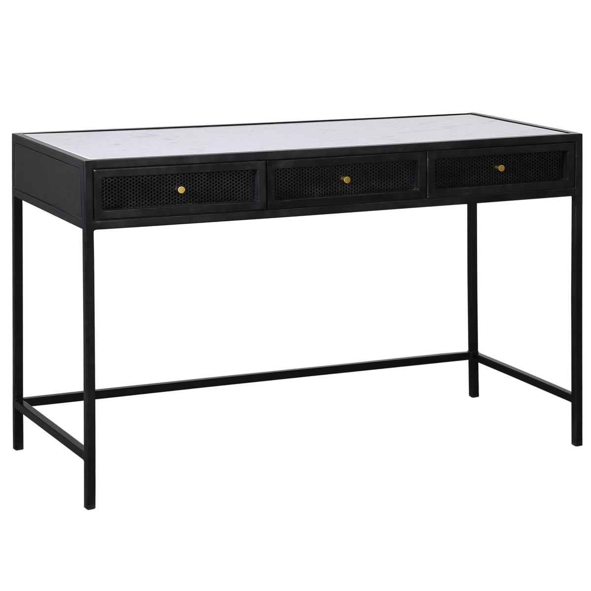 Alaina Desk, White Marble by Dovetail at Eve Furniture
