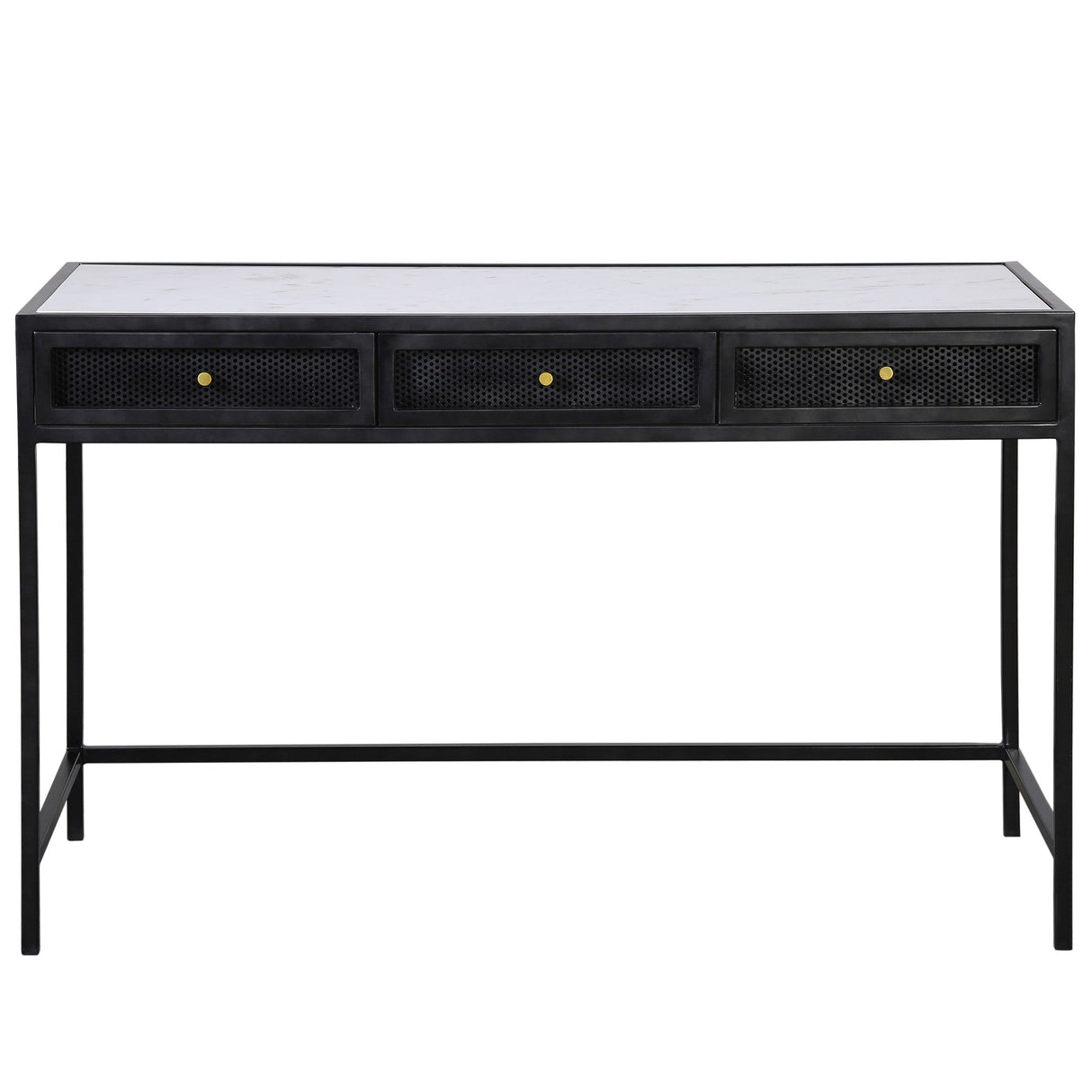 Alaina Desk, White Marble by Dovetail at Eve Furniture