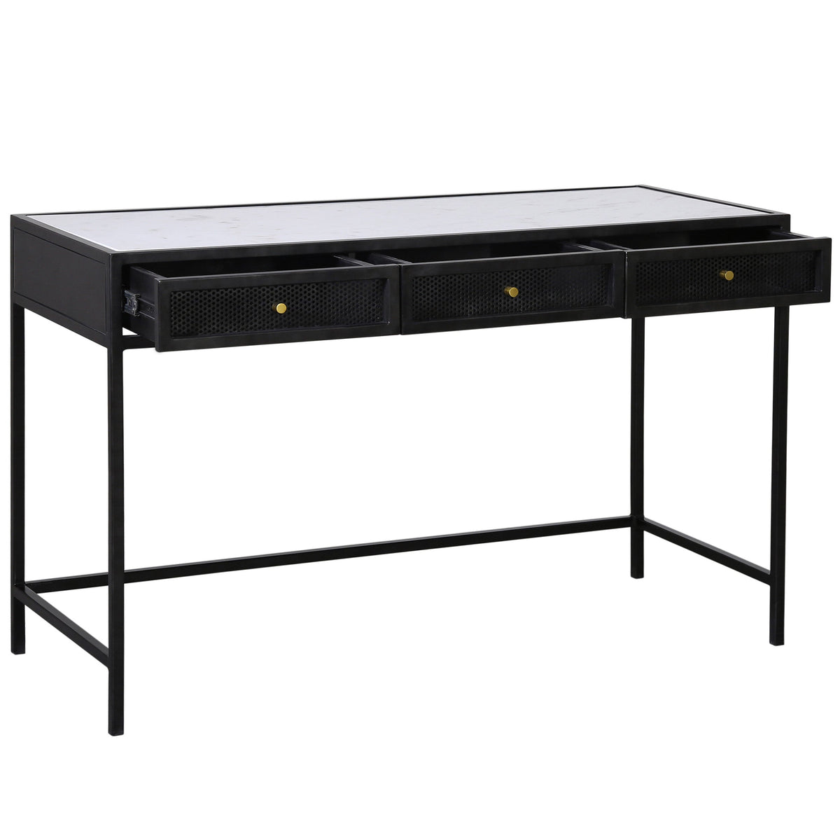 Alaina Desk, White Marble by Dovetail at Eve Furniture