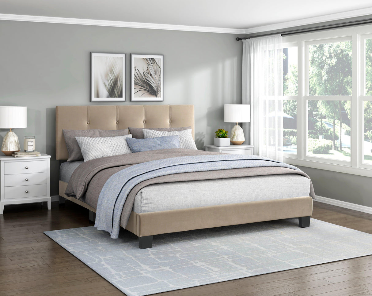 Bari Brown Queen Platform Bed by Homelegance at Eve Furniture