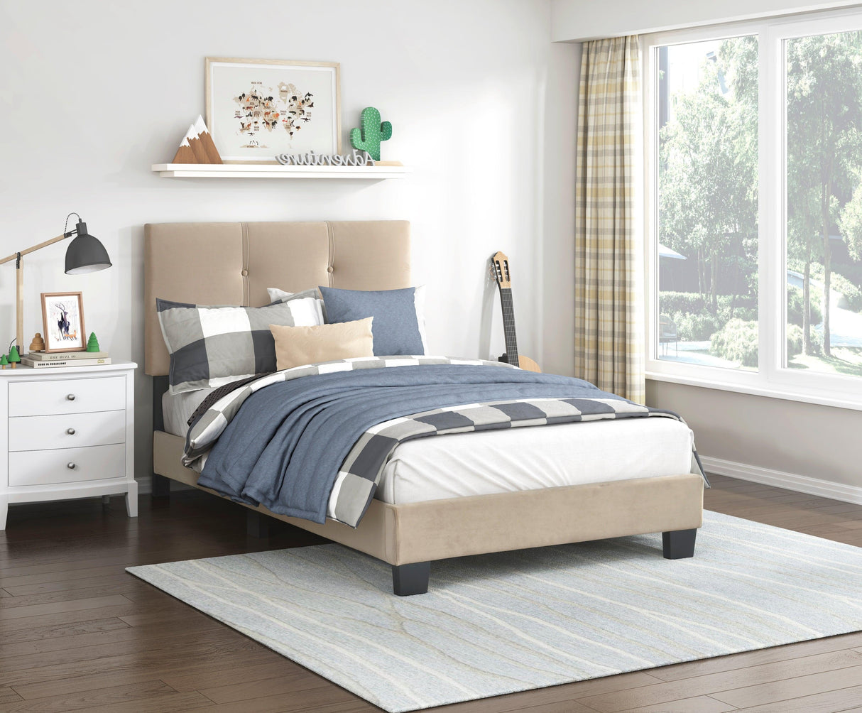 Bari Brown Twin Platform Bed by Homelegance at Eve Furniture