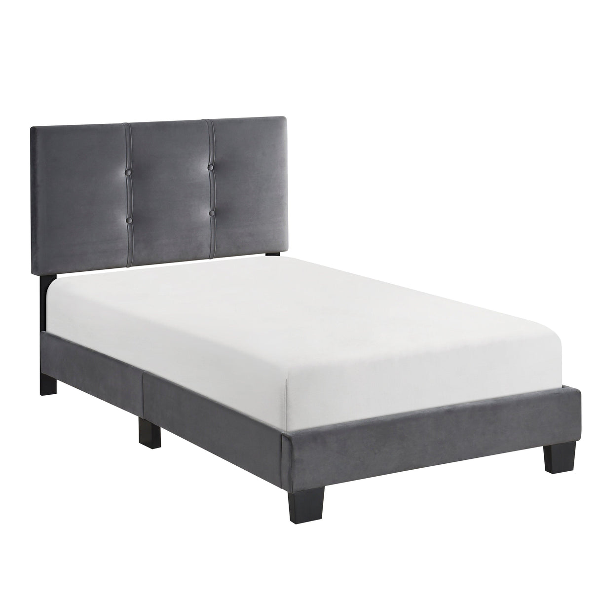 Bari Dark Gray Twin Platform Bed by Homelegance at Eve Furniture