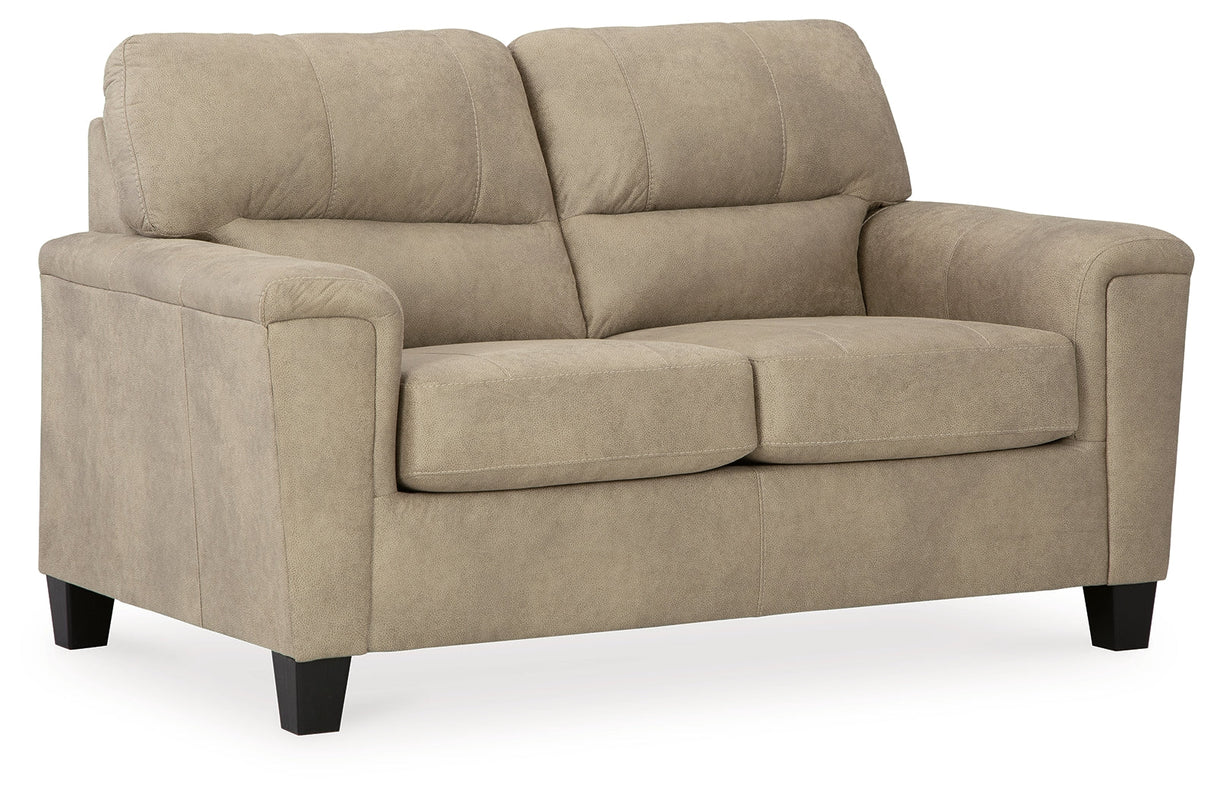 Beamer Sand Loveseat by Ashley at Eve Furniture