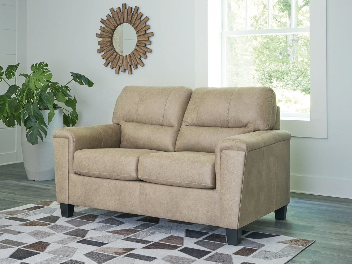 Beamer Sand Loveseat by Ashley at Eve Furniture