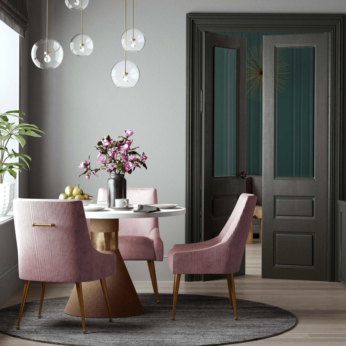 Beatrix Pleated Velvet Side Chair by TOV Furniture at Eve Furniture