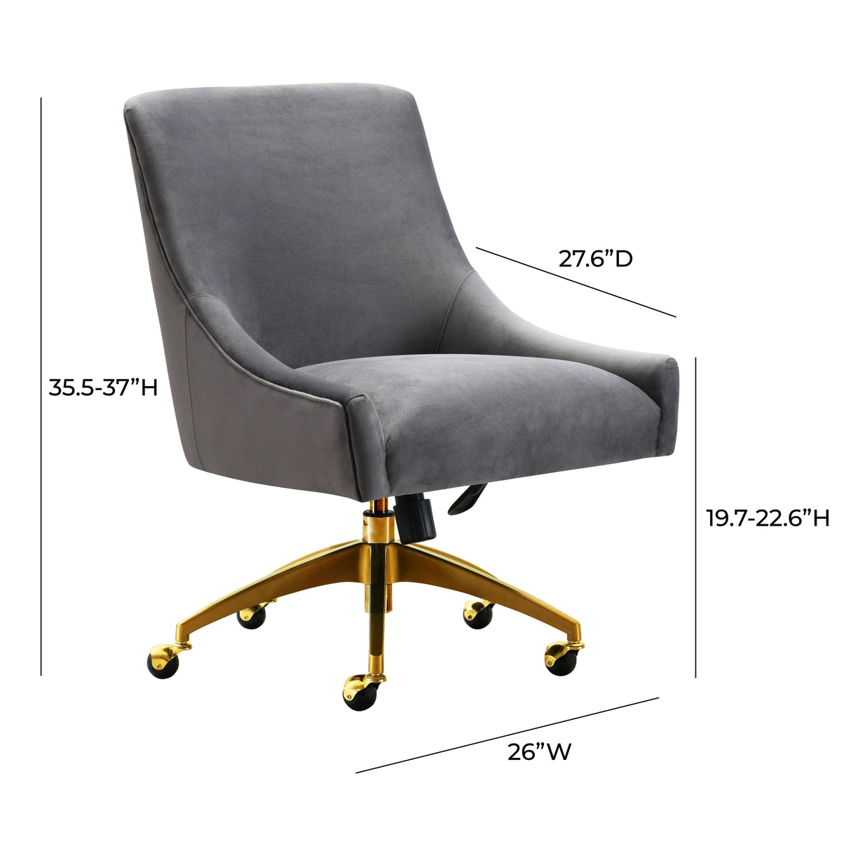 Beatrix Velvet Office Swivel Chair by TOV Furniture at Eve Furniture