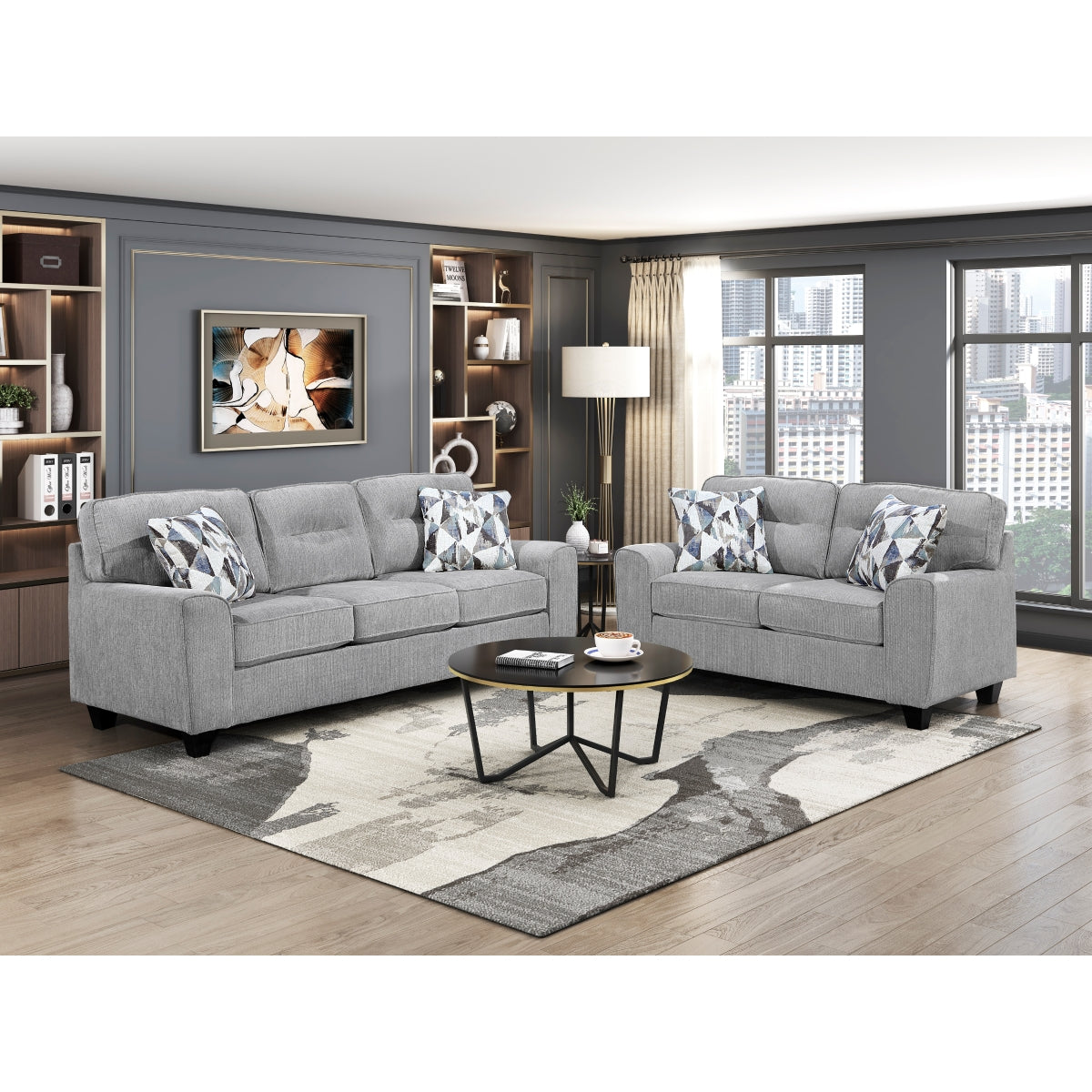 Bennett Gray Sofa by Homelegance at Eve Furniture