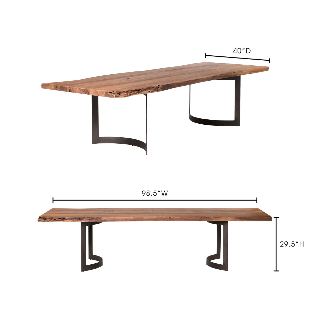 Bent Brown Small Dining Table by Moe's Home at Eve Furniture