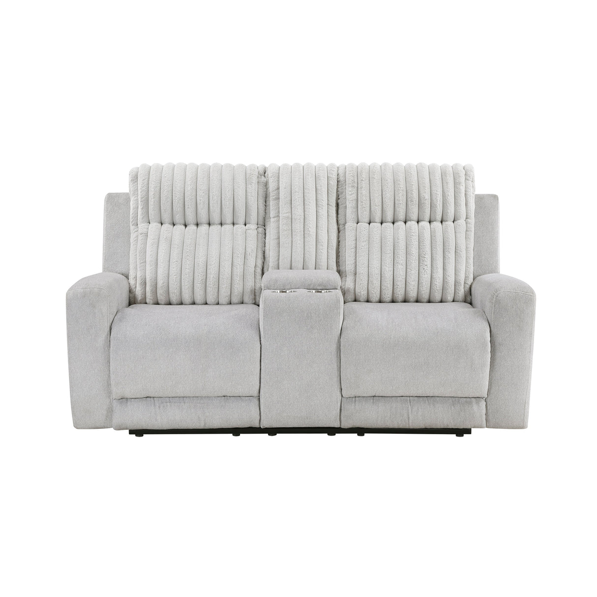 Benton Light Gray Double Reclining Love Seat by Homelegance at Eve Furniture