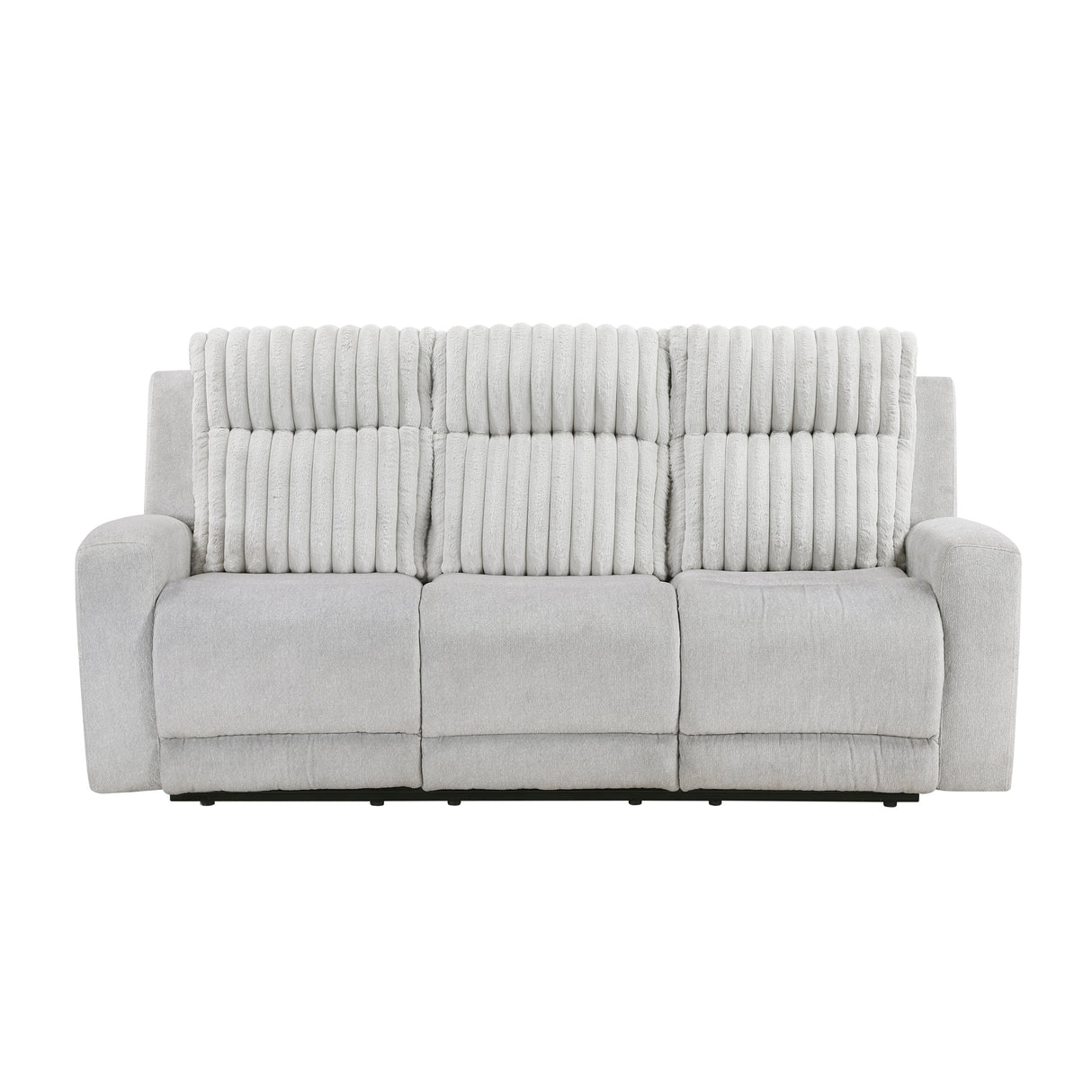 Benton Light Gray Double Reclining Sofa by Homelegance at Eve Furniture
