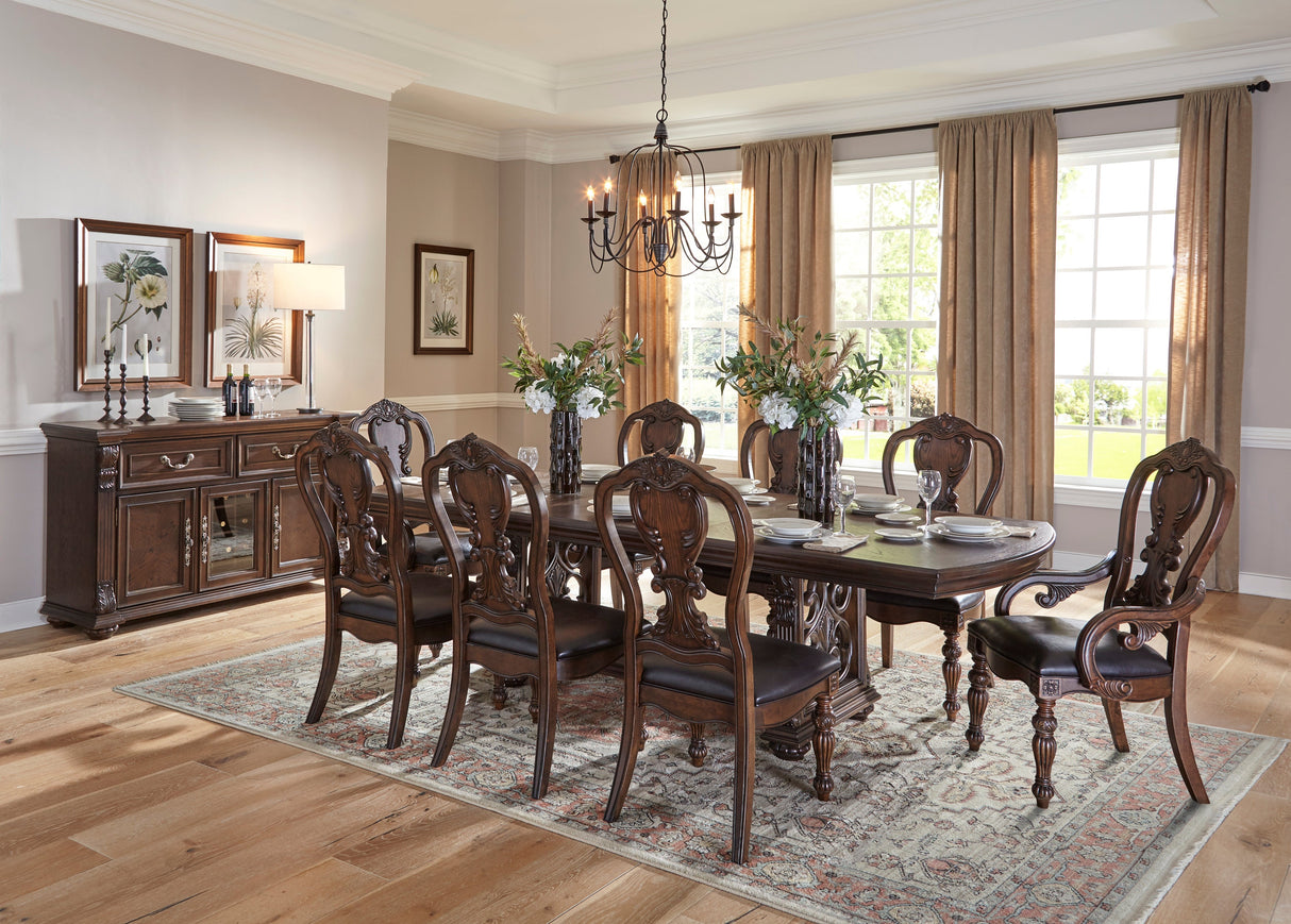 Bergen Dark Oak Dining Table by Homelegance at Eve Furniture