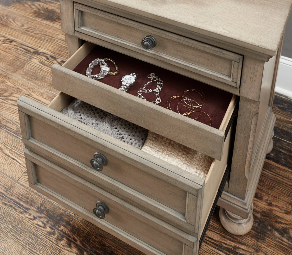 Bethel Wire Brushed Gray Sleigh Storage Platform Bedroom Set by Homelegance at Eve Furniture