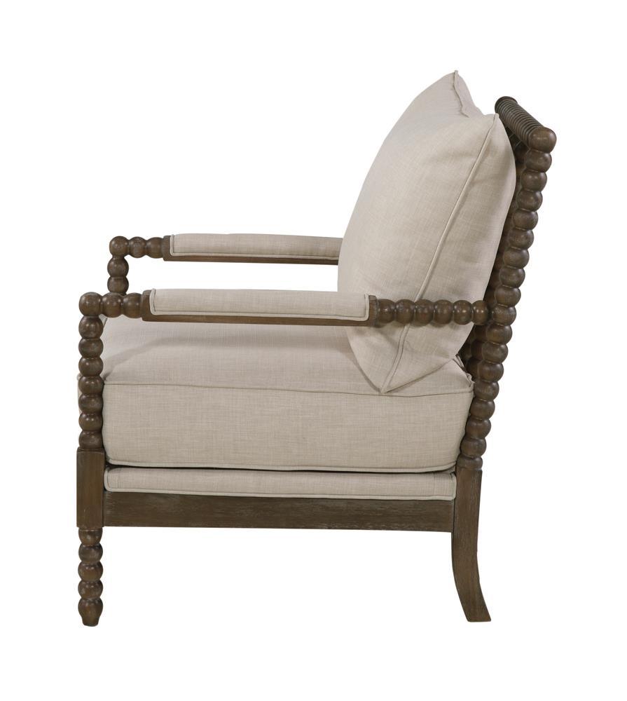 Blanchett Oatmeal/Natural Cushion Back Accent Chair by Coaster at Eve Furniture