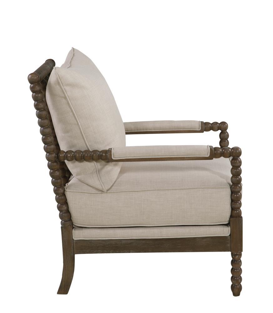 Blanchett Oatmeal/Natural Cushion Back Accent Chair by Coaster at Eve Furniture