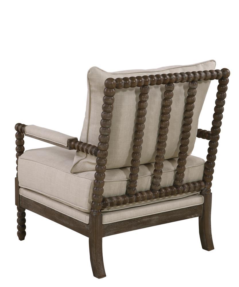 Blanchett Oatmeal/Natural Cushion Back Accent Chair by Coaster at Eve Furniture