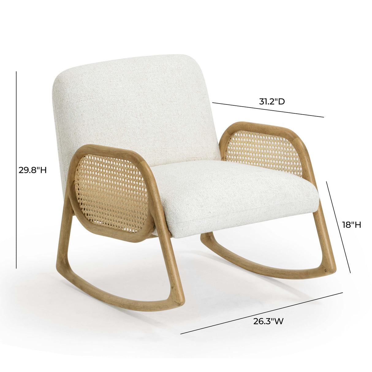 Bonney Cream Performance Fabric Rocking Chair by TOV Furniture at Eve Furniture