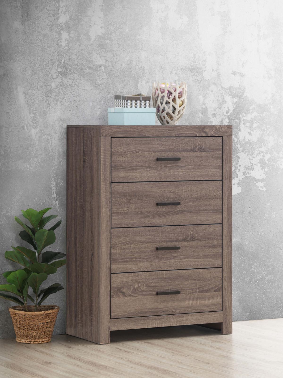 Brantford Barrel Oak 4-Drawer Chest by Coaster at Eve Furniture