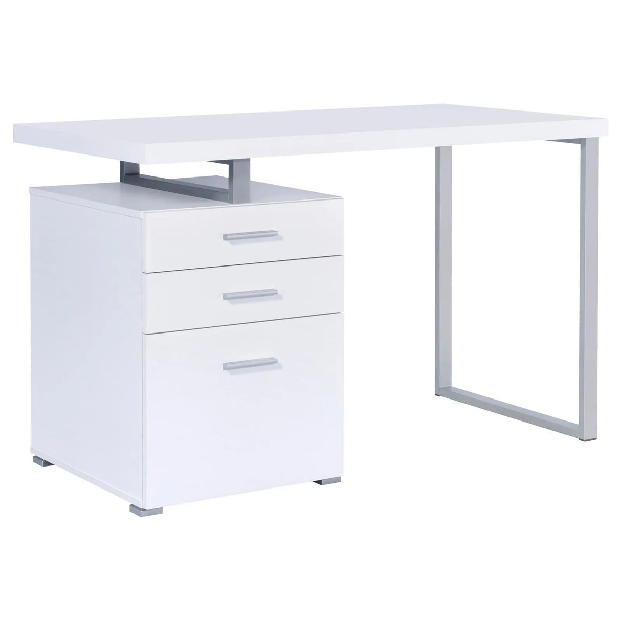 Brennan White 3-Drawer Office Desk by Coaster at Eve Furniture