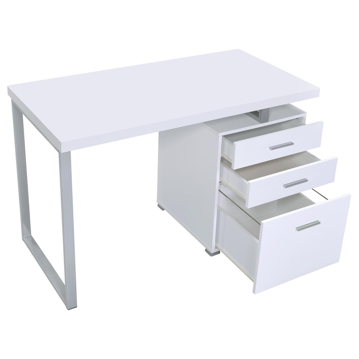 Brennan White 3-Drawer Office Desk by Coaster at Eve Furniture