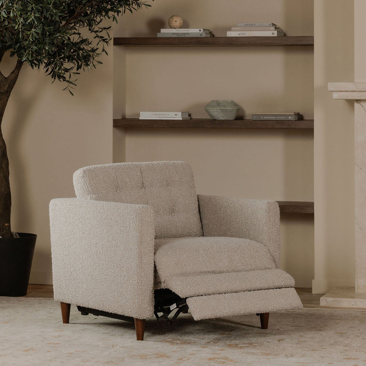 Bridgers Warm Grey Power Recliner Chair by Moe's Home at Eve Furniture