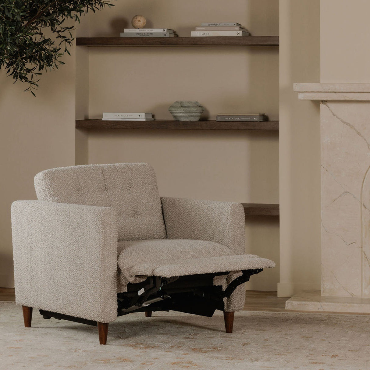 Bridgers Warm Grey Power Recliner Chair by Moe's Home at Eve Furniture