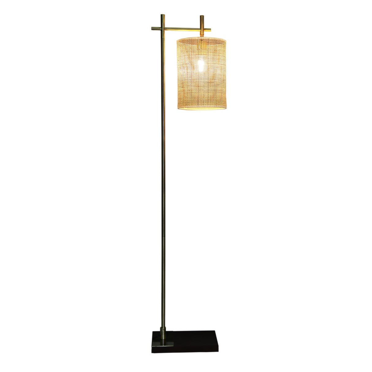 Brizo Bamboo Lampshade Floor Lamp Dark brown and Bronze by Ashcroft Imports at Eve Furniture