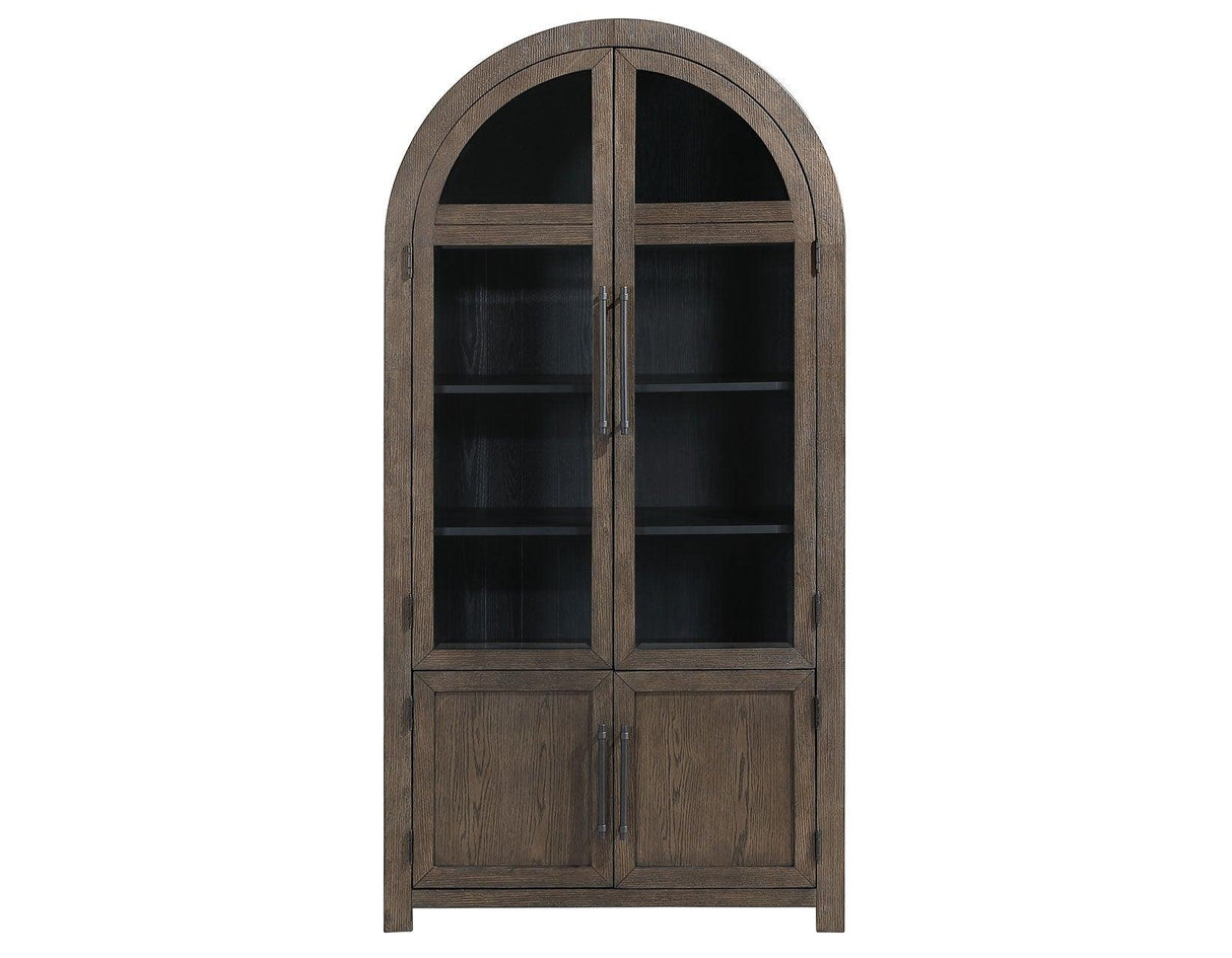 Burlington Cocoa Curio with Black Interior by Steve Silver at Eve Furniture