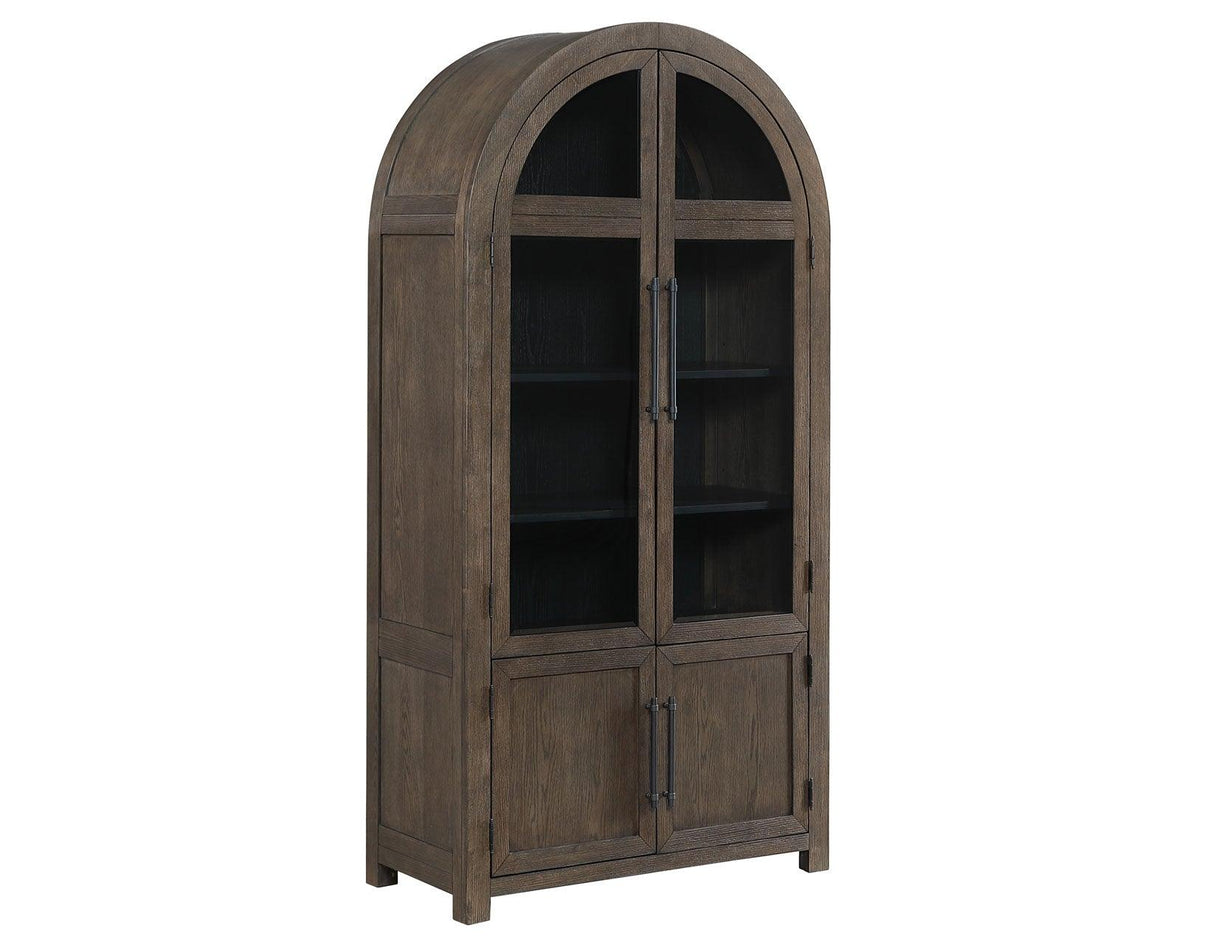 Burlington Cocoa Curio with Black Interior by Steve Silver at Eve Furniture