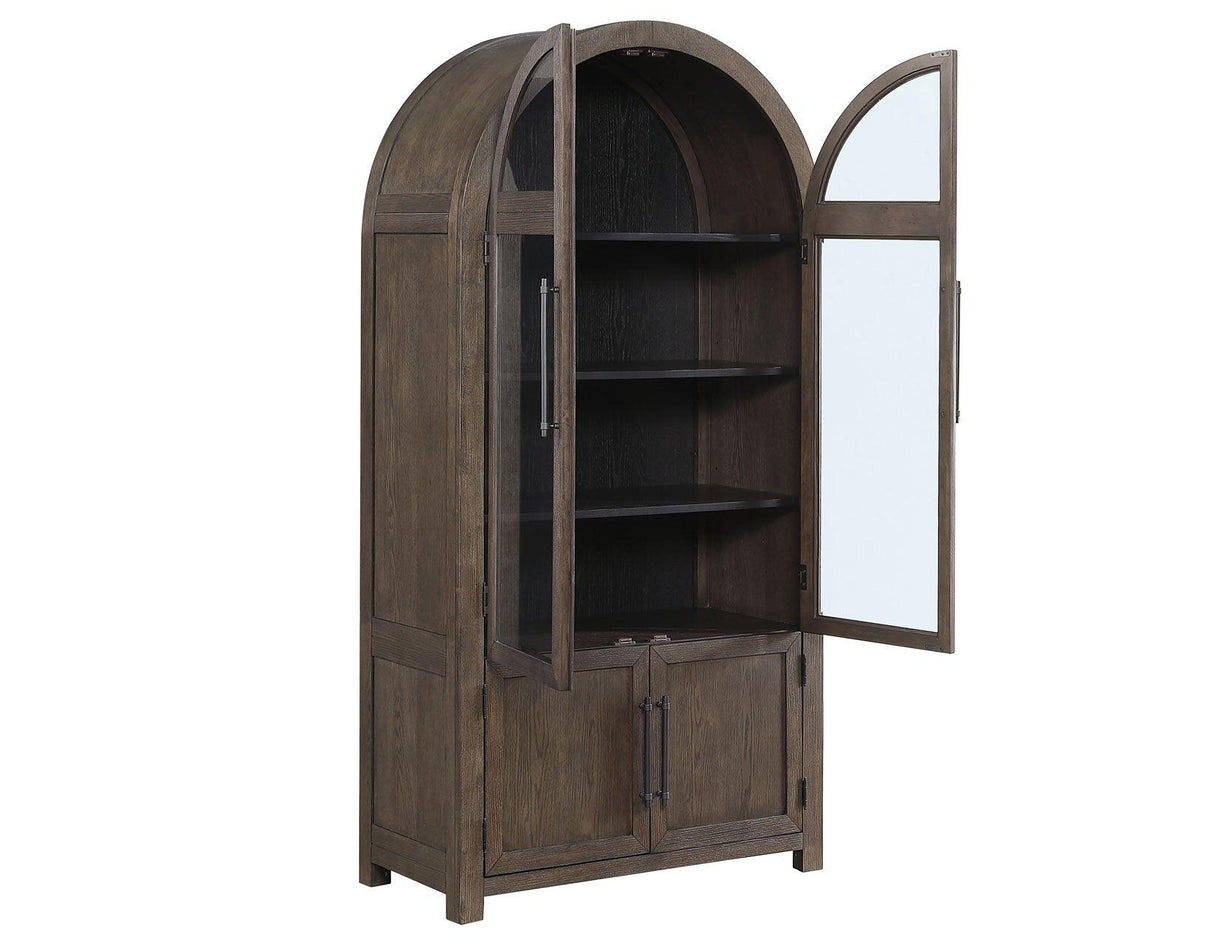 Burlington Cocoa Curio with Black Interior by Steve Silver at Eve Furniture