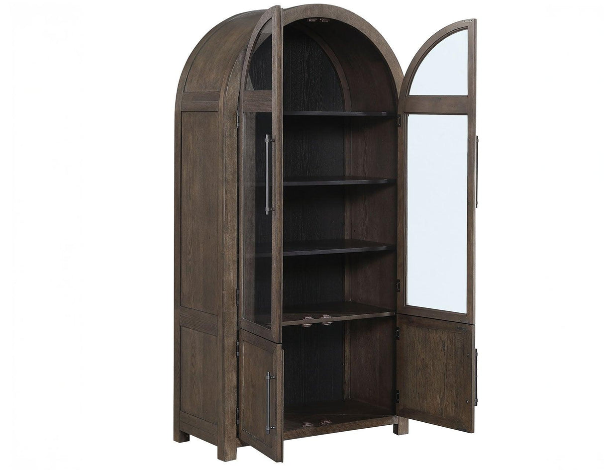 Burlington Cocoa Curio with Black Interior by Steve Silver at Eve Furniture