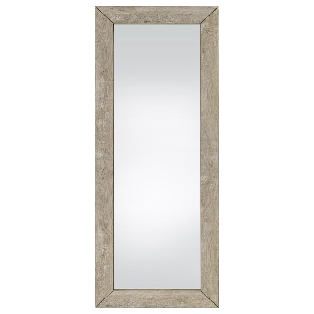 Cadence Gray Tempered Glass Washed Oak Full Length Standing Mirror by Coaster at Eve Furniture