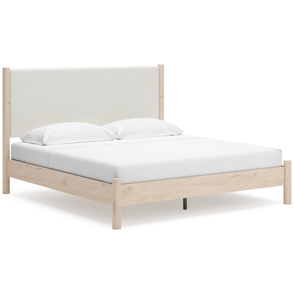 Cadmori Tan/Beige Upholstered Platform Bedroom Set by Ashley at Eve Furniture