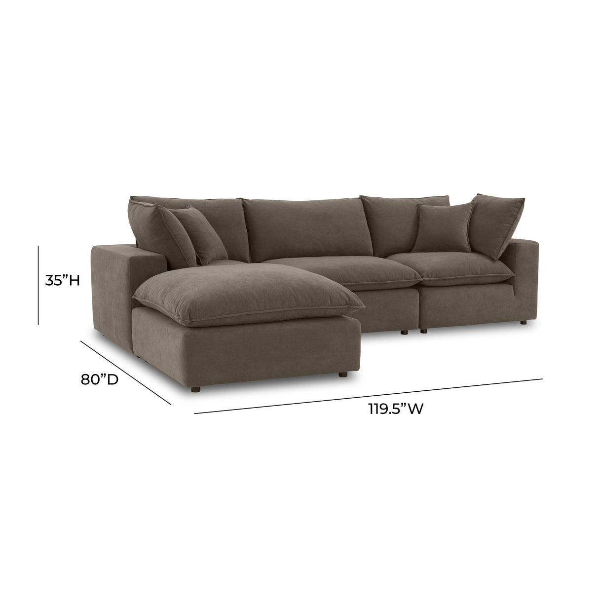 Cali Performance Fabric Modular 4-Piece Sectional by TOV Furniture at Eve Furniture