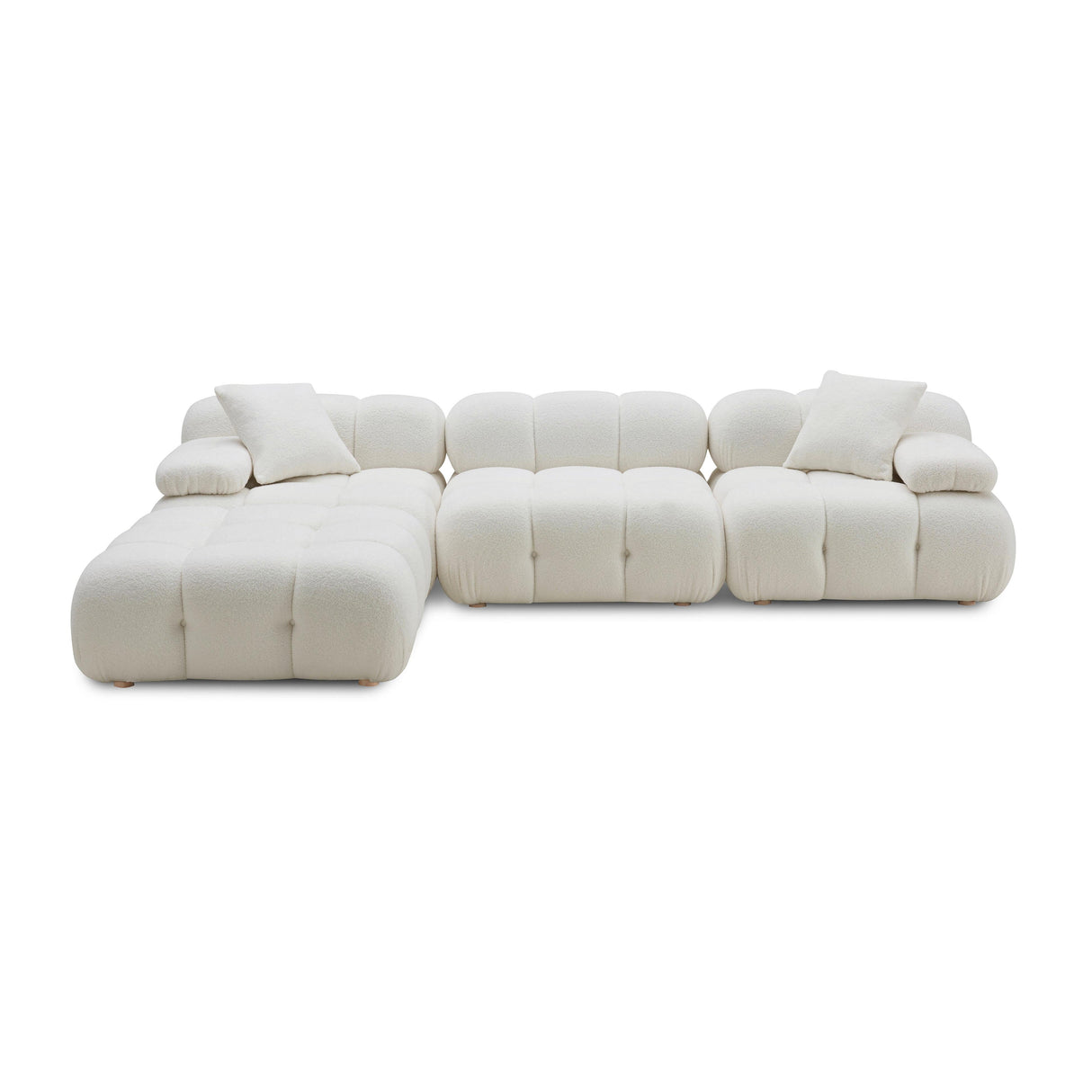Calliope Cream Vegan Shearling 4-piece Modular Sectional by TOV Furniture at Eve Furniture
