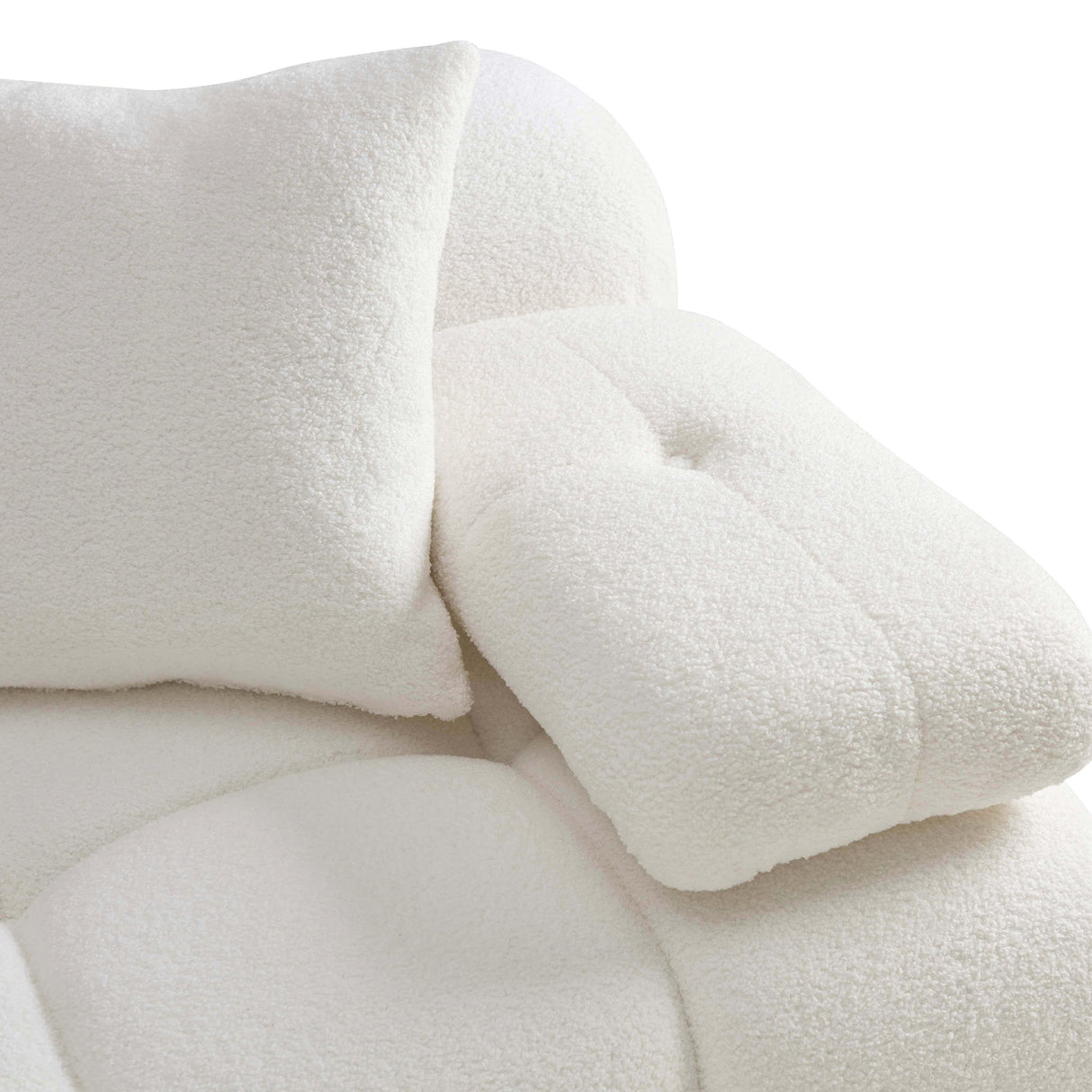 Calliope Cream Vegan Shearling 4-piece Modular Sectional by TOV Furniture at Eve Furniture