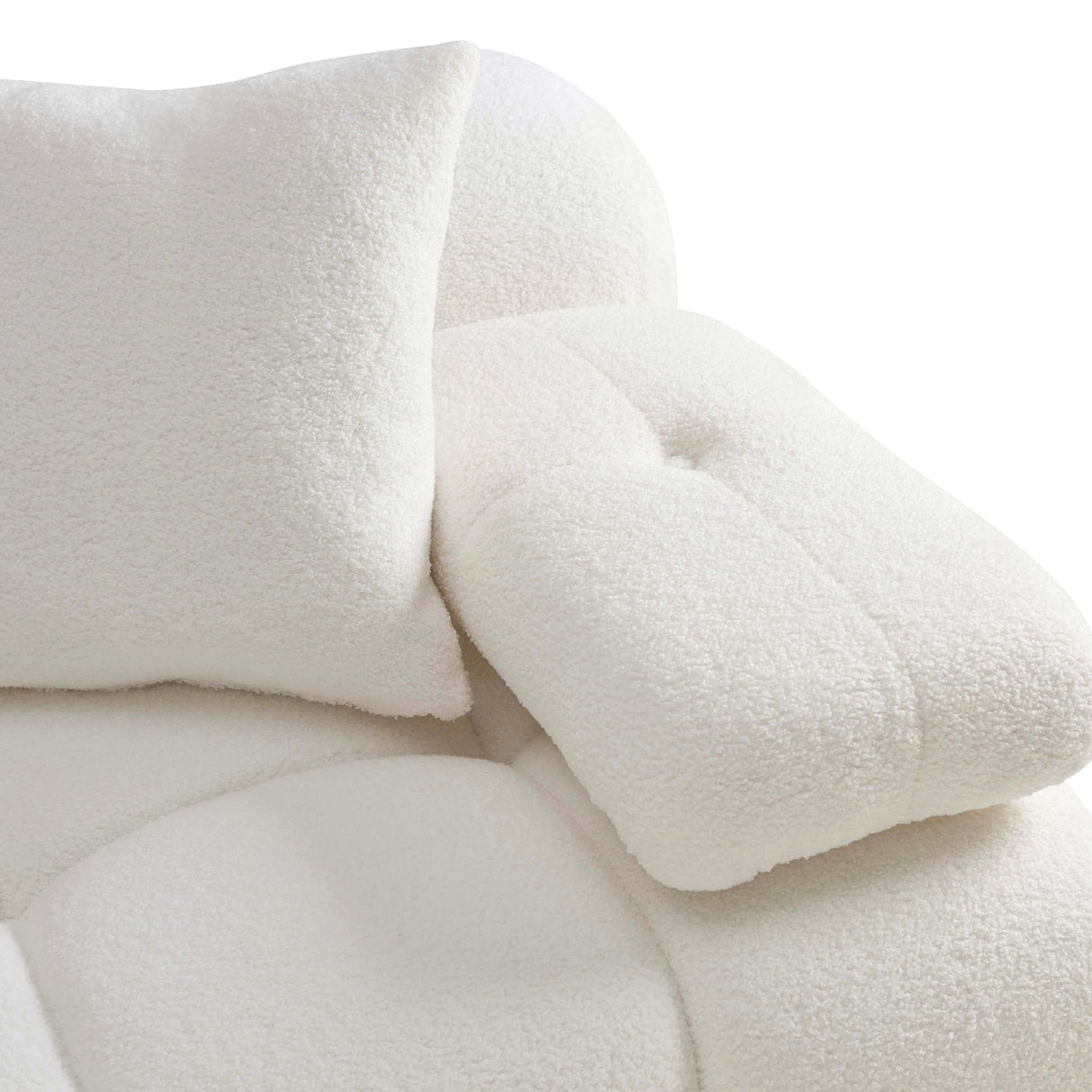 Calliope Cream Vegan Shearling 4-piece Modular Sectional by TOV Furniture at Eve Furniture