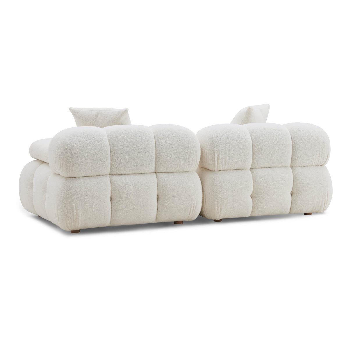 Calliope Cream Vegan Shearling Modular Loveseat by TOV Furniture at Eve Furniture