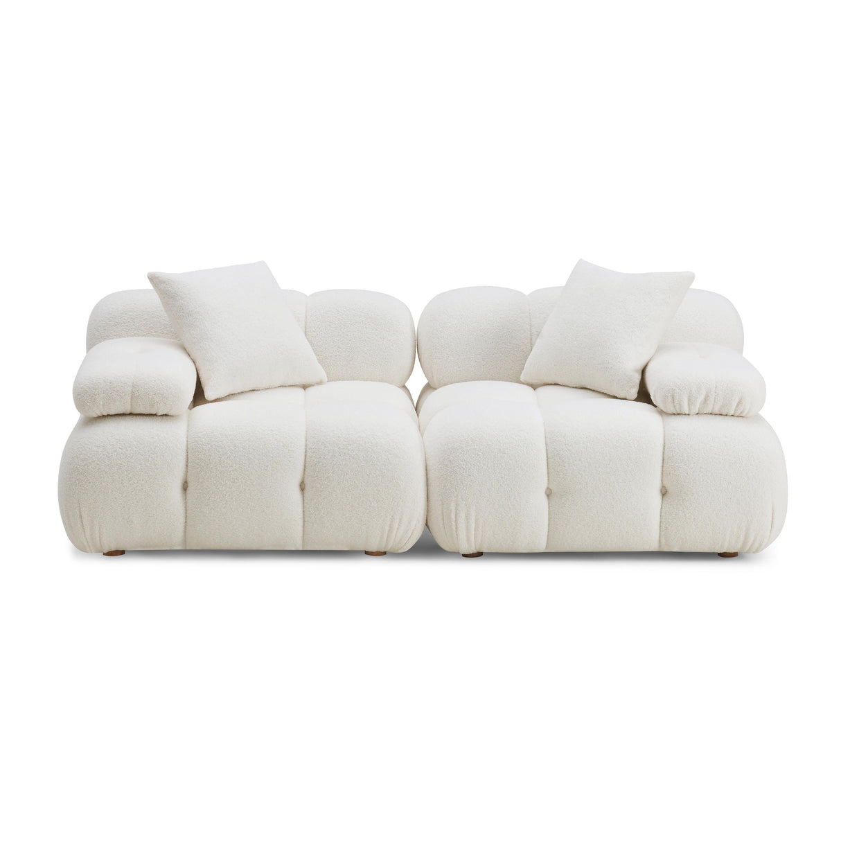Calliope Cream Vegan Shearling Modular Loveseat by TOV Furniture at Eve Furniture