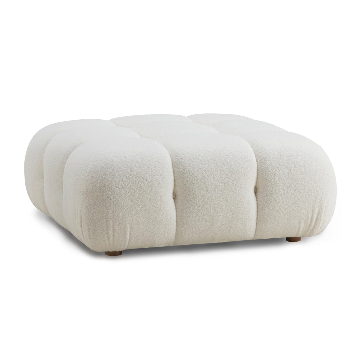 Calliope Cream Vegan Shearling Modular Ottoman by TOV Furniture at Eve Furniture
