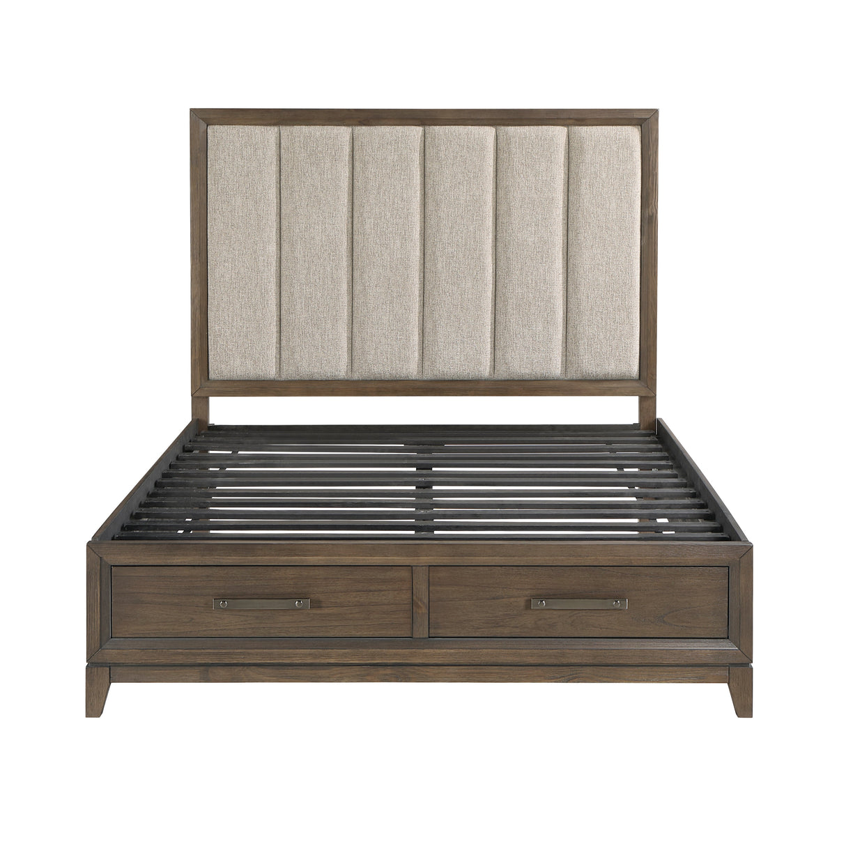 Cambridge Dark Walnut Queen Platform Bed with Footboard Storage by Homelegance at Eve Furniture