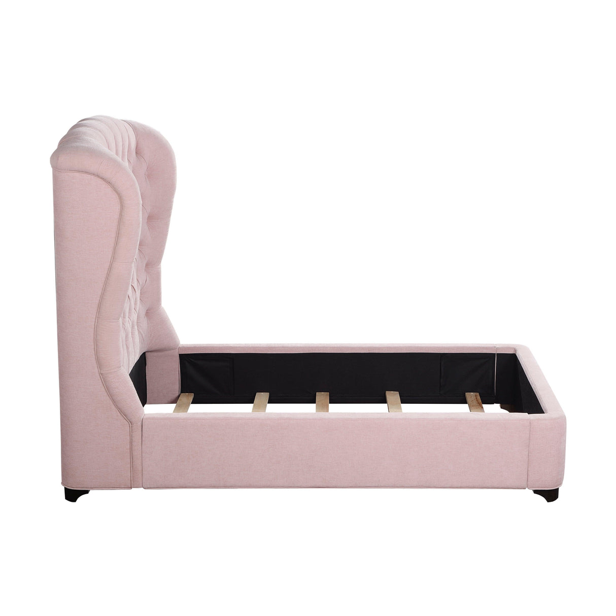 Cameo Pink Twin Upholstered Wingback Bed by Homelegance at Eve Furniture
