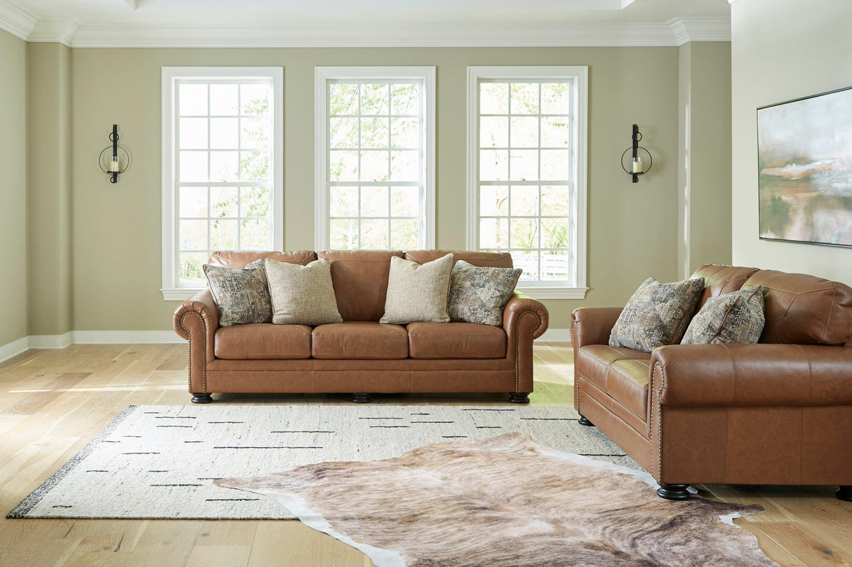 Carianna Caramel Leather Living Room Set by Ashley at Eve Furniture