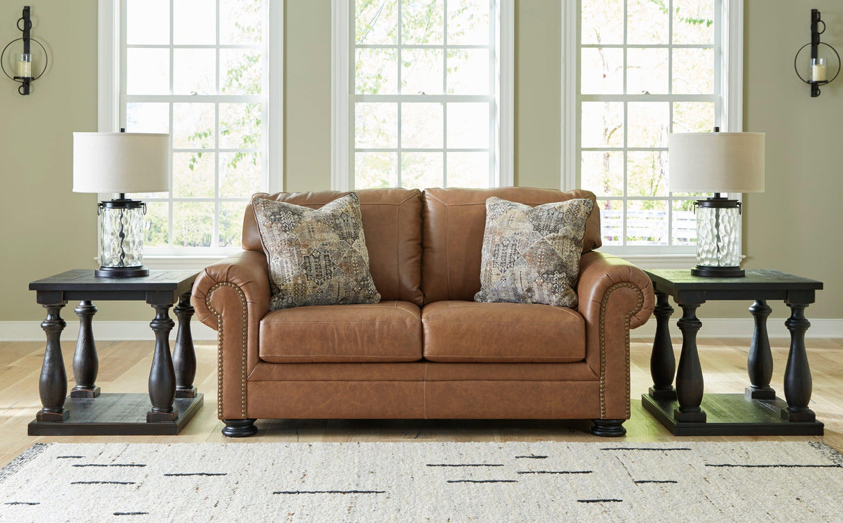 Carianna Caramel Leather Living Room Set by Ashley at Eve Furniture