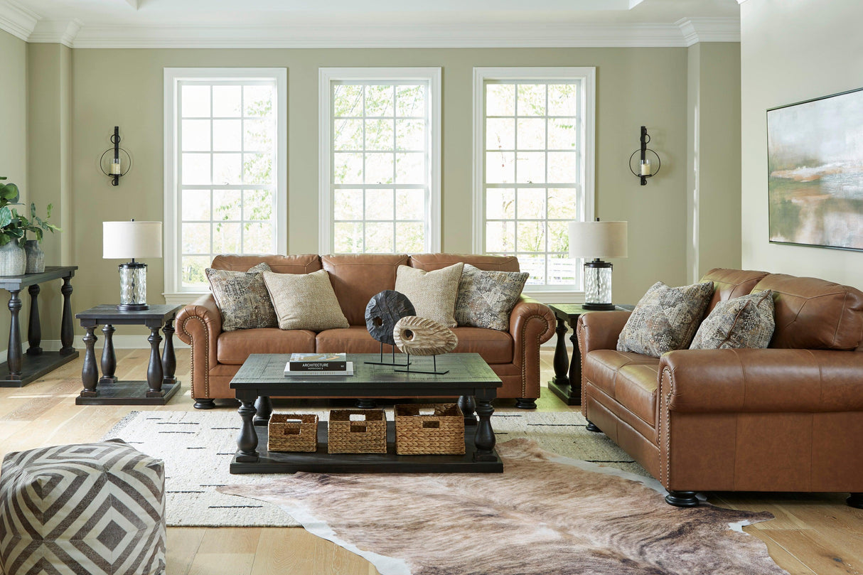 Carianna Caramel Leather Living Room Set by Ashley at Eve Furniture